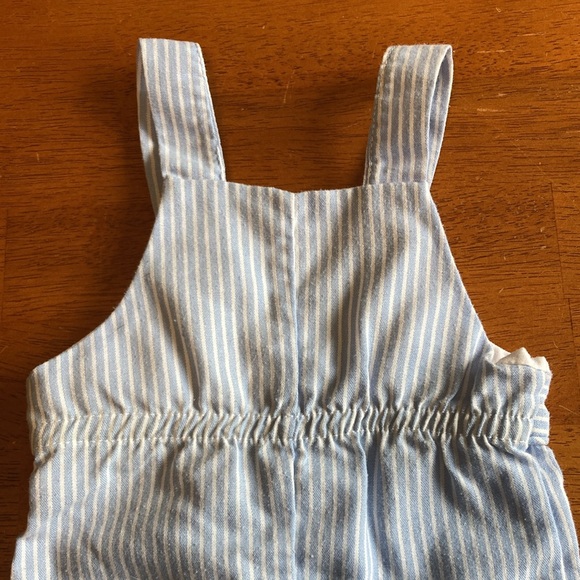 Vintage Disney Kids Baby Size Newborn Infant Blue White Striped Overalls Boats - Picture 5 of 10